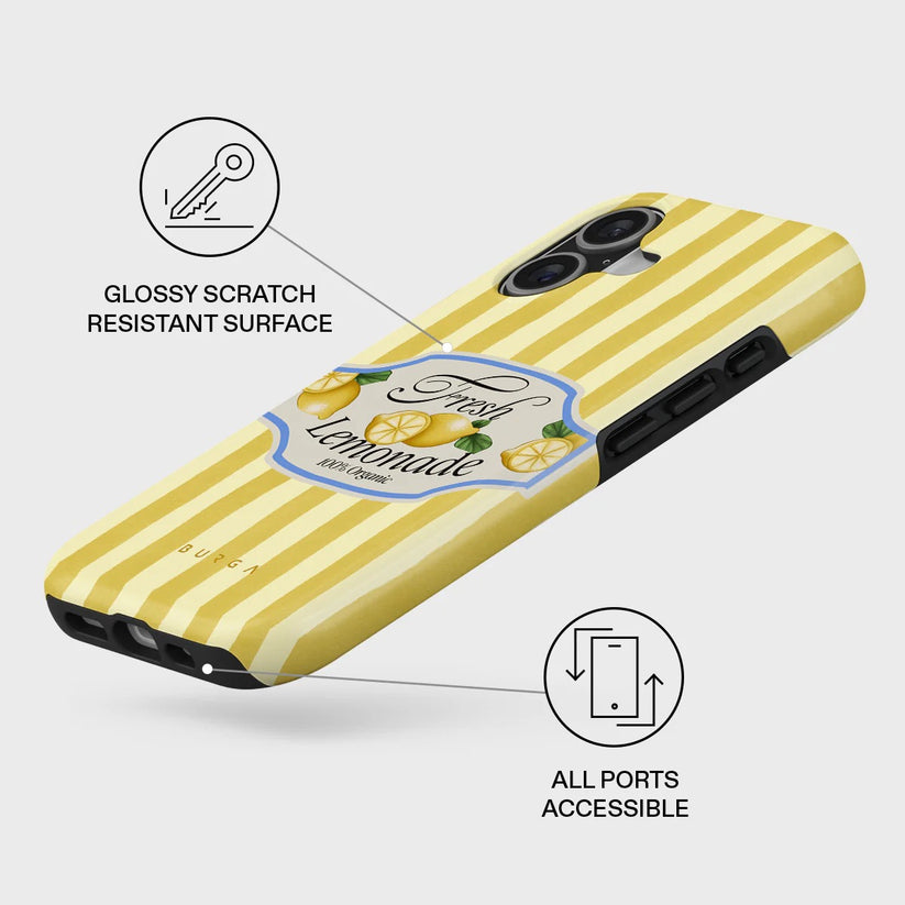 Kryt pro iPhone 17 Burga Frizzante Tough MagSafe Case - žluté pruhy - iSTYLE CZ