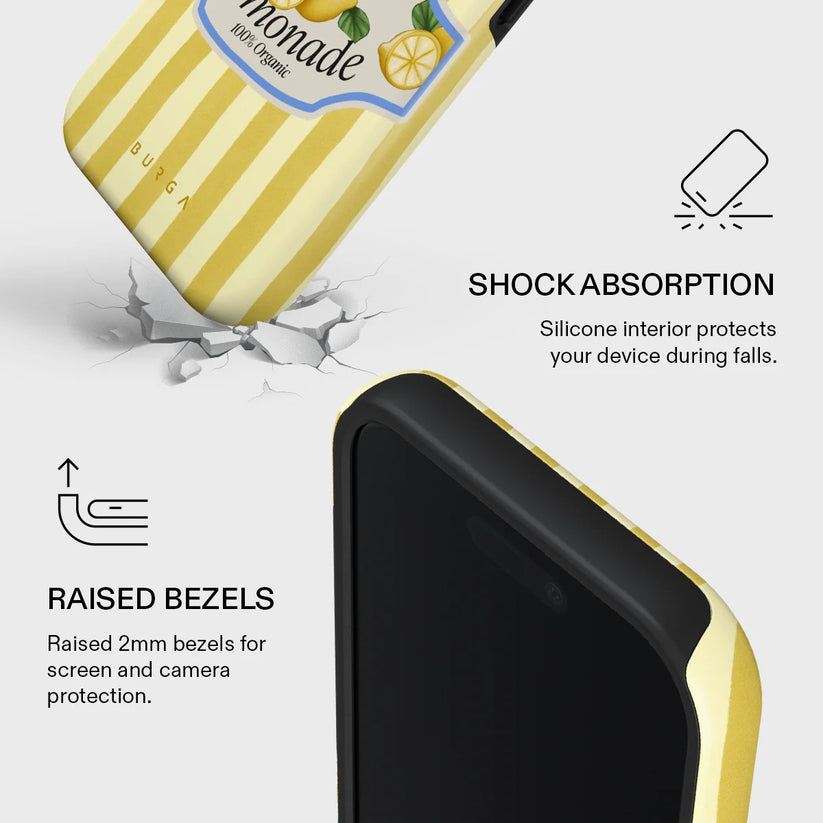 Kryt pro iPhone 17 Burga Frizzante Tough MagSafe Case - žluté pruhy - iSTYLE CZ