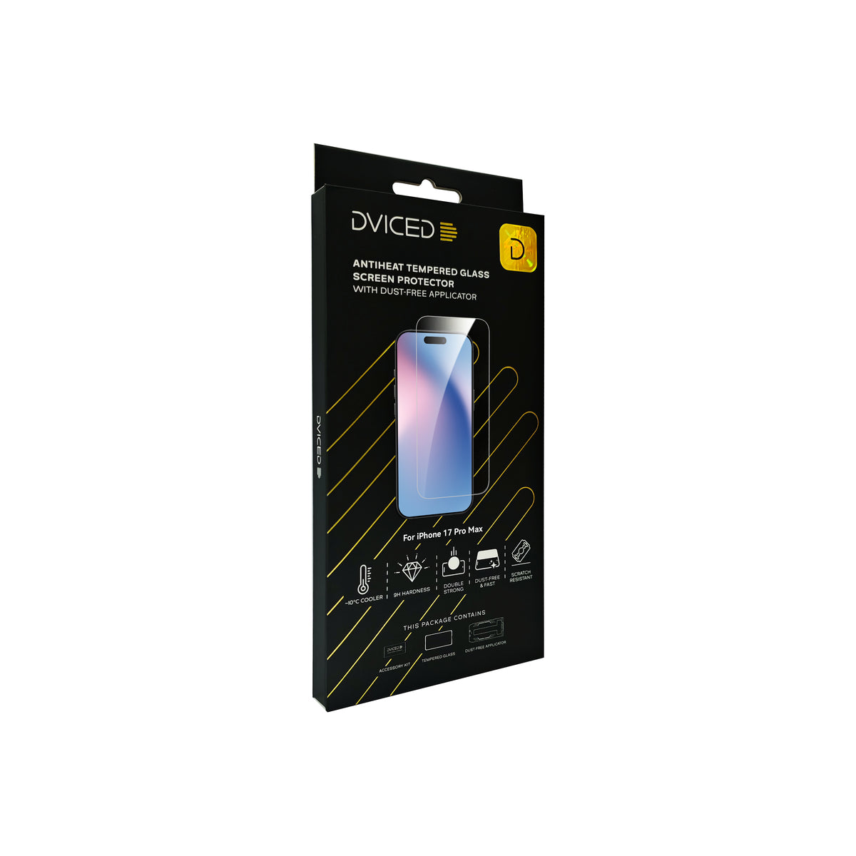 Ochranné sklo Dviced AntiHeat pro iPhone 17 Pro Max s bezprašným aplikátorem - iSTYLE CZ