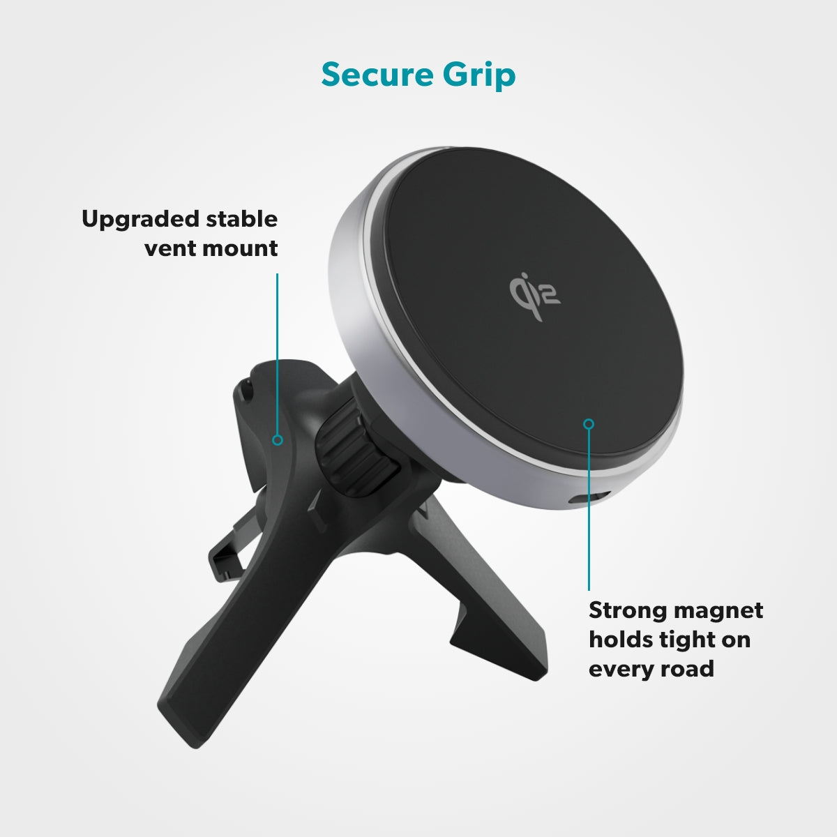 Bezdrátová nabíječka do auta UltraDrive Qi2 Alu Mag+ Wireless Car Charger ED70 - černá