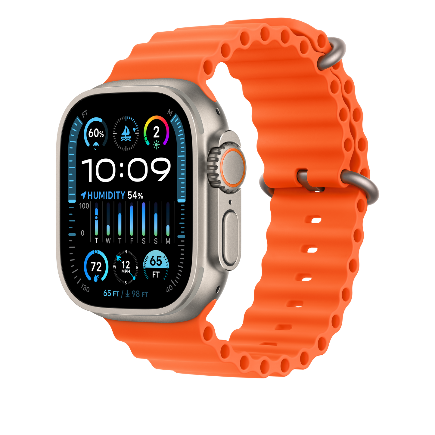 Apple Watch 44/45/49 mm oranžové prodloužení Oceánského řemínku - iSTYLE CZ