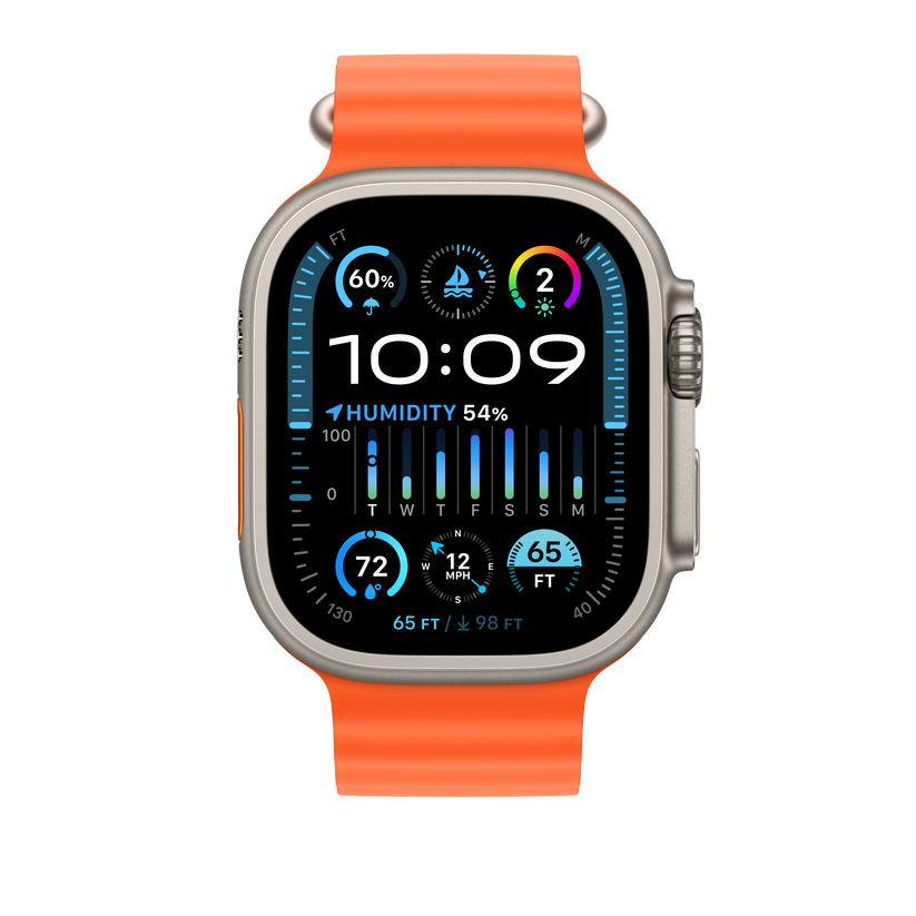 Apple Watch 44/45/49 mm oranžové prodloužení Oceánského řemínku - iSTYLE CZ