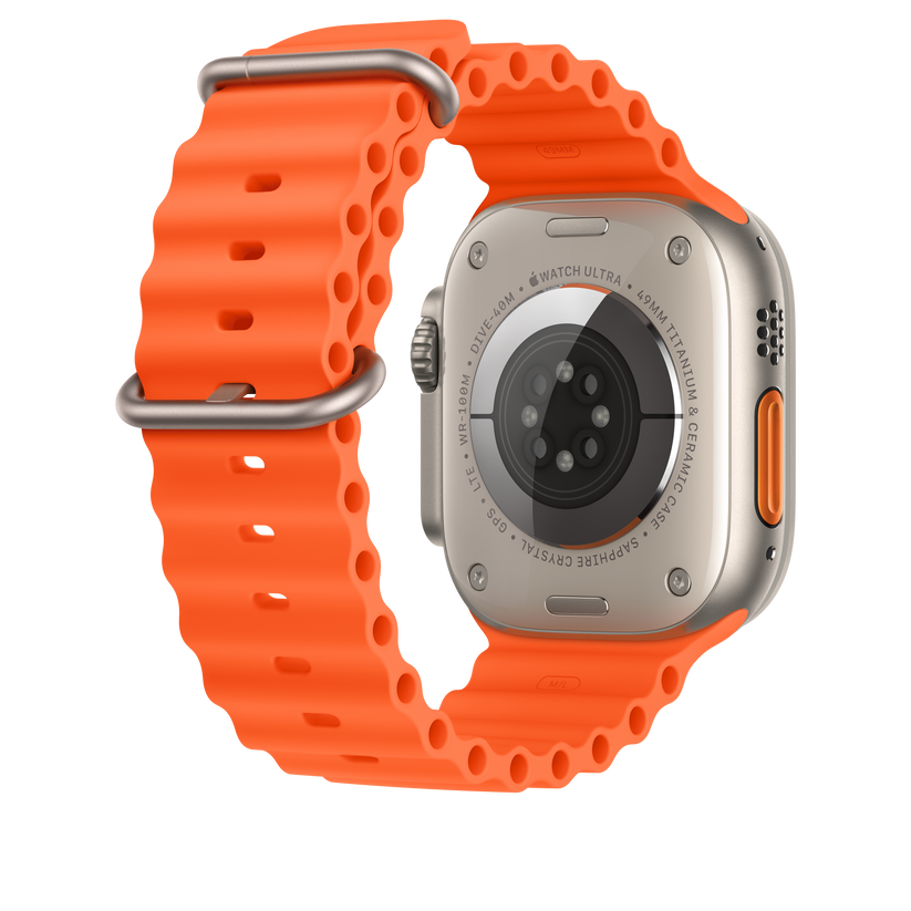 Apple Watch 44/45/49 mm oranžové prodloužení Oceánského řemínku - iSTYLE CZ