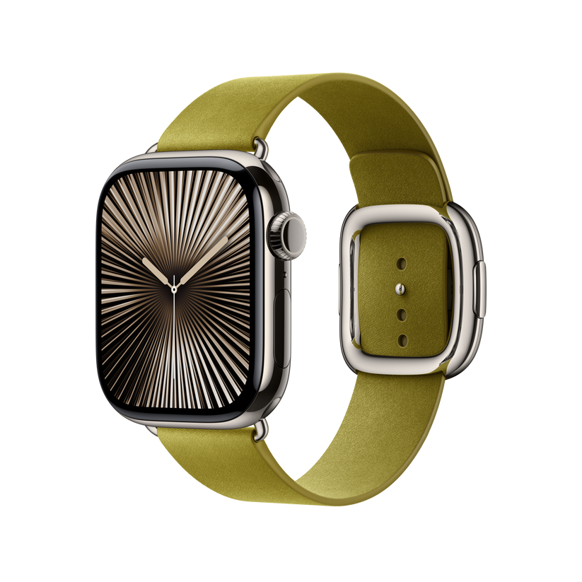 Apple Watch 38/40/41/42mm zelenožlutý řemínek s moderní přezkou – střední - iSTYLE CZ