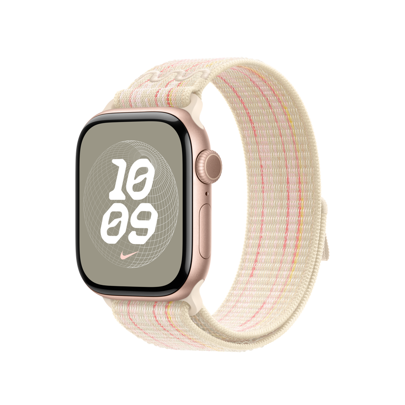 Apple Watch 38/40/41/42mm hvězdně bílý / růžový provlékací sportovní řemínek Nike - iSTYLE CZ