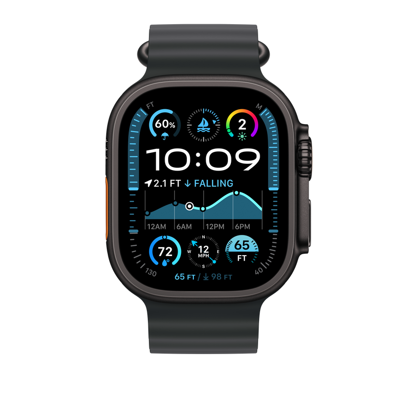 Apple Watch 44/45/46/49mm černé prodloužení Oceánského řemínku – provedení z černého titanu - iSTYLE CZ