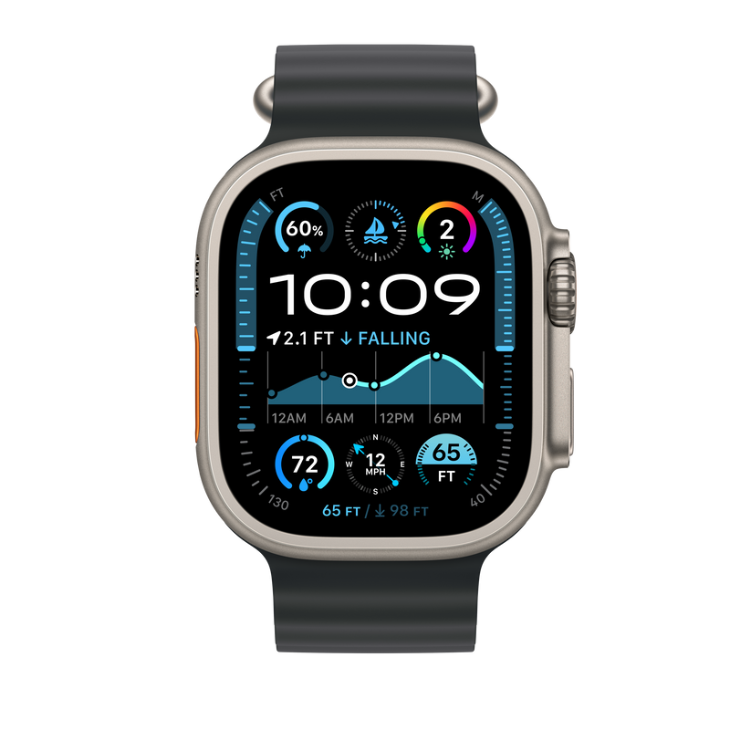 Apple Watch 44/45/46/49mm černý Oceánský řemínek – provedení z přírodního titanu - iSTYLE CZ