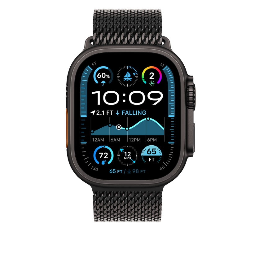 Apple Watch 44/45/46/49mm milánský tah z černého titanu – velký - iSTYLE CZ