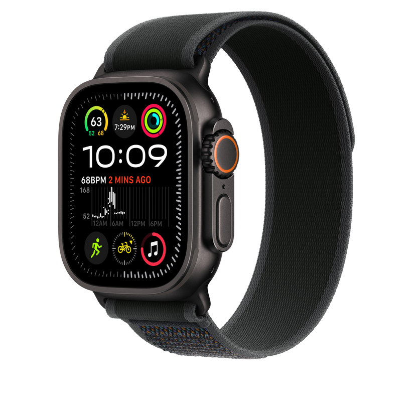 Apple Watch 44/45/46/49mm černý Trailový tah - M/L – provedení z černého titanu - iSTYLE CZ