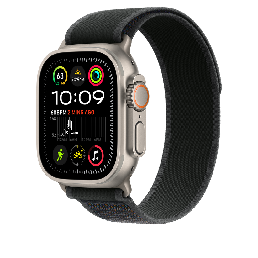 Apple Watch 44/45/46/49mm černý Trailový tah – M/L – provedení z přírodního titanu - iSTYLE CZ