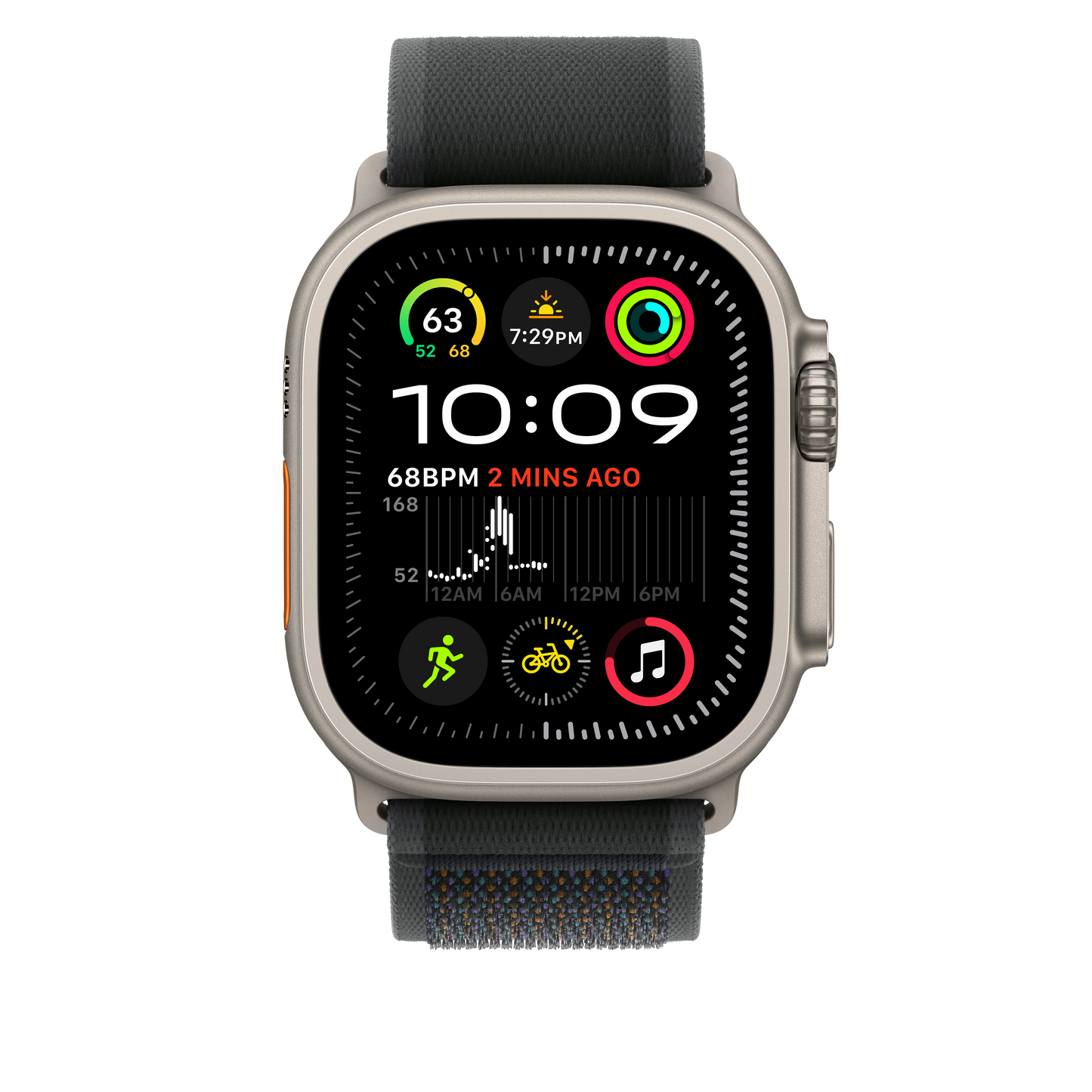 Apple Watch 44/45/46/49mm černý Trailový tah – M/L – provedení z přírodního titanu - iSTYLE CZ