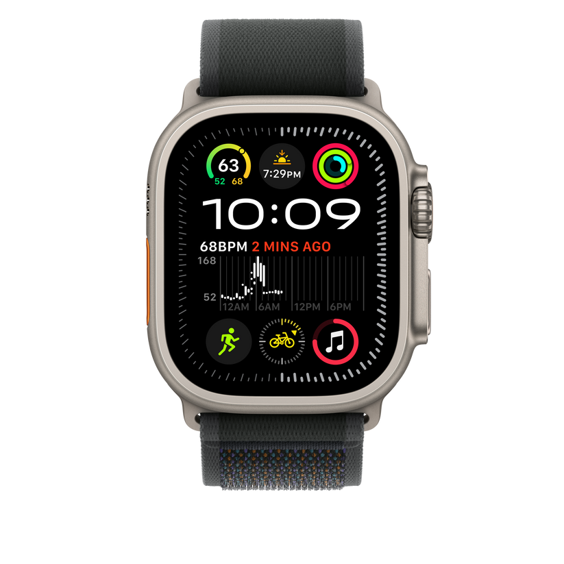Apple Watch 44/45/46/49mm černý Trailový tah – M/L – provedení z přírodního titanu - iSTYLE CZ