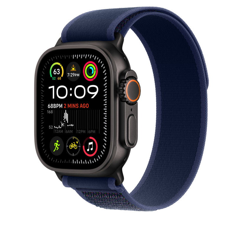 Apple Watch 44/45/46/49mm modrý Trailový tah - S/M – provedení z černého titanu - iSTYLE CZ