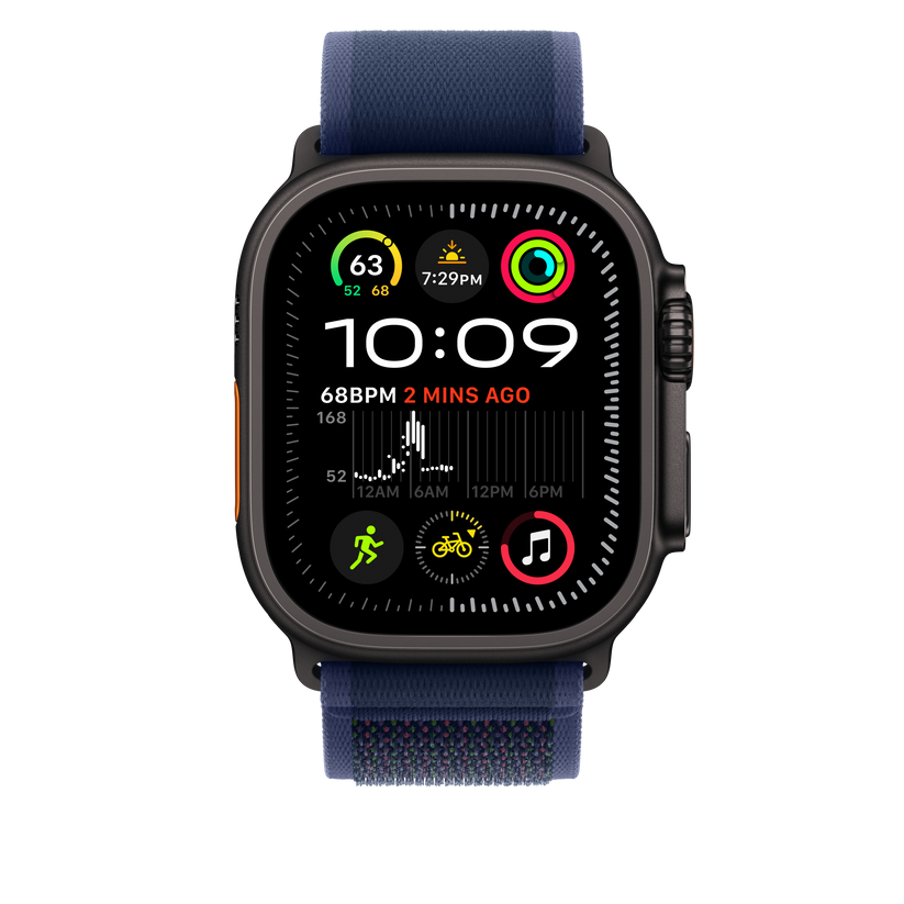 Apple Watch 44/45/46/49mm modrý Trailový tah - S/M – provedení z černého titanu - iSTYLE CZ