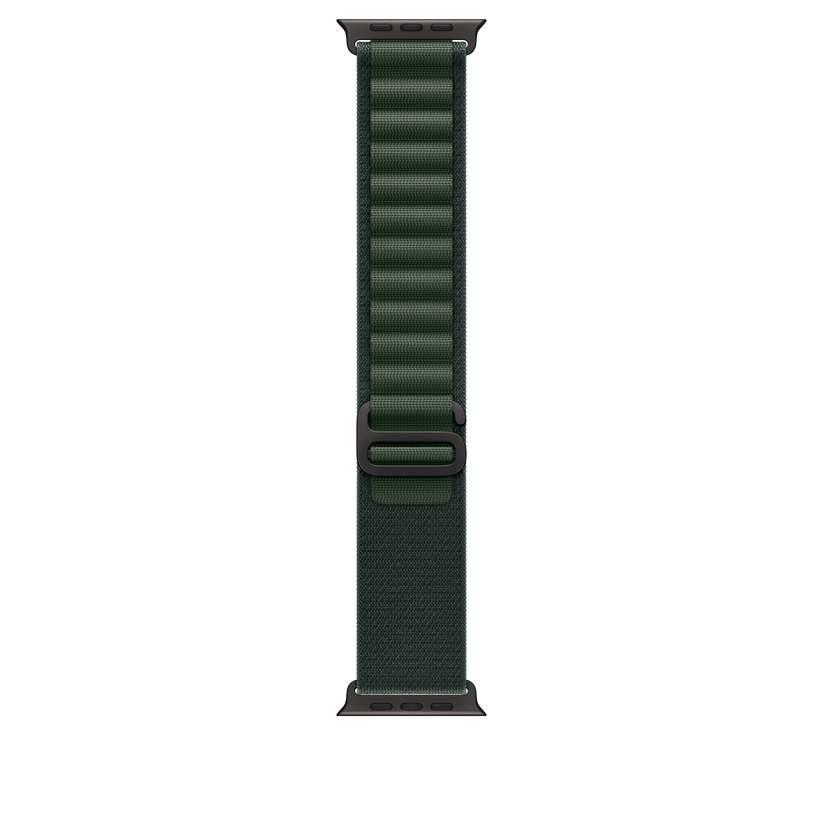 Apple Watch 44/45/46/49mm tmavě zelený Alpský tah – malý – provedení z černého titanu - iSTYLE CZ