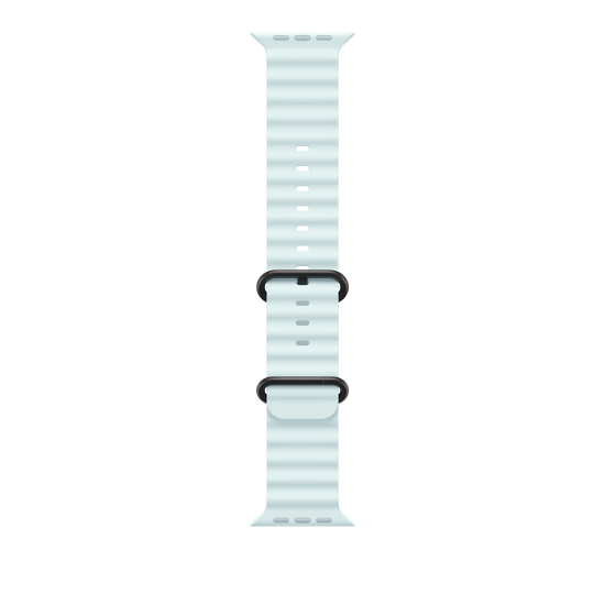 Apple Watch 44/45/46/49mm ledově modrý Oceánský řemínek – provedení z černého titanu - iSTYLE CZ