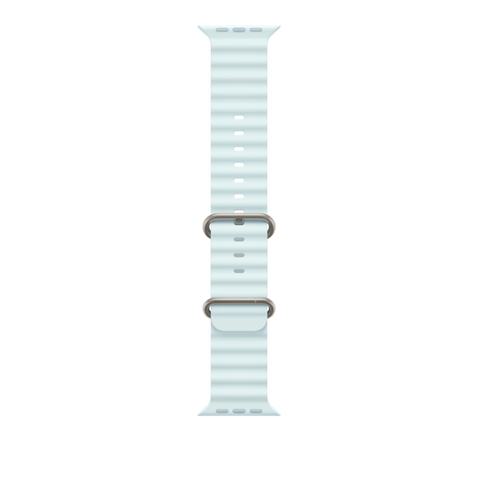 Apple Watch 44/45/46/49mm ledově modrý Oceánský řemínek – provedení z přírodního titanu - iSTYLE CZ