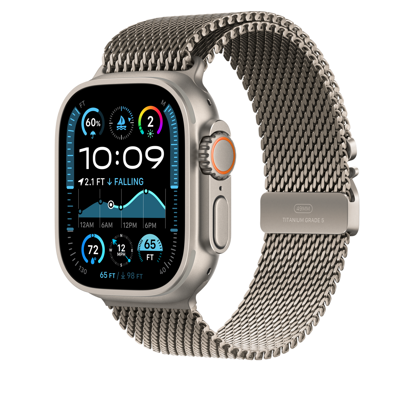 Apple Watch 44/45/46/49mm milánský tah z přírodního titanu – střední - iSTYLE CZ