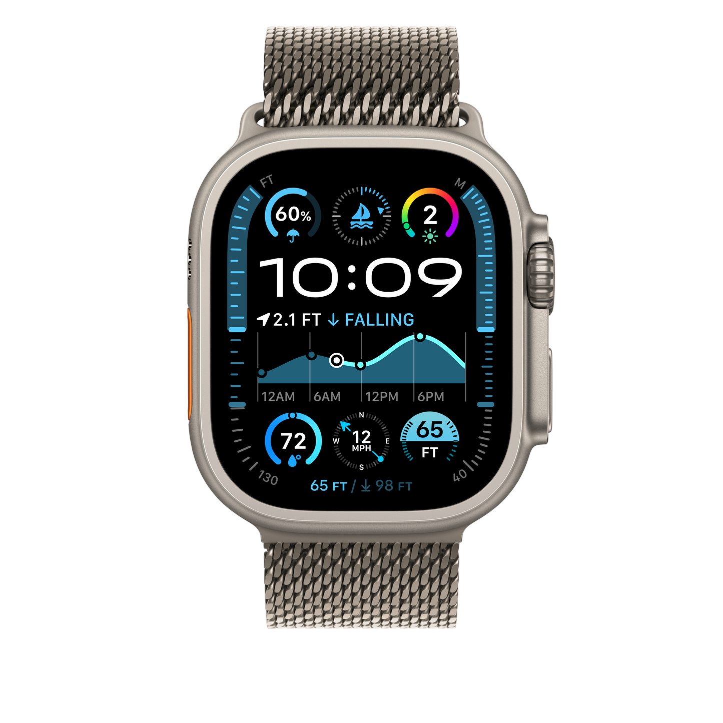 Apple Watch 44/45/46/49mm milánský tah z přírodního titanu – střední - iSTYLE CZ