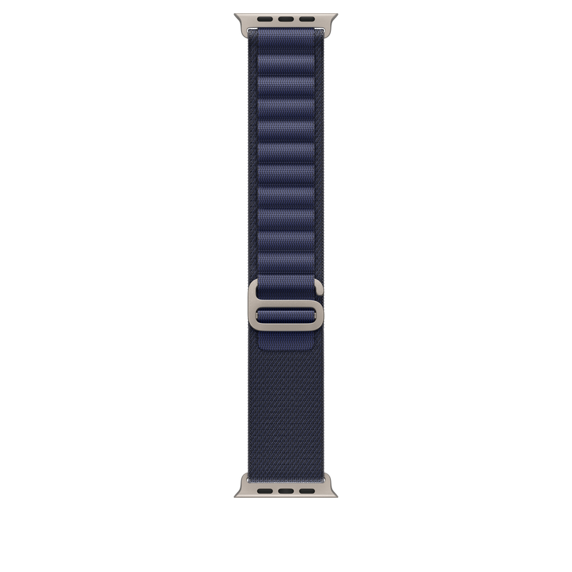 Apple Watch 44/45/46/49mm námořnicky modrý Alpský tah – střední – provedení z přírodního titanu - iSTYLE CZ