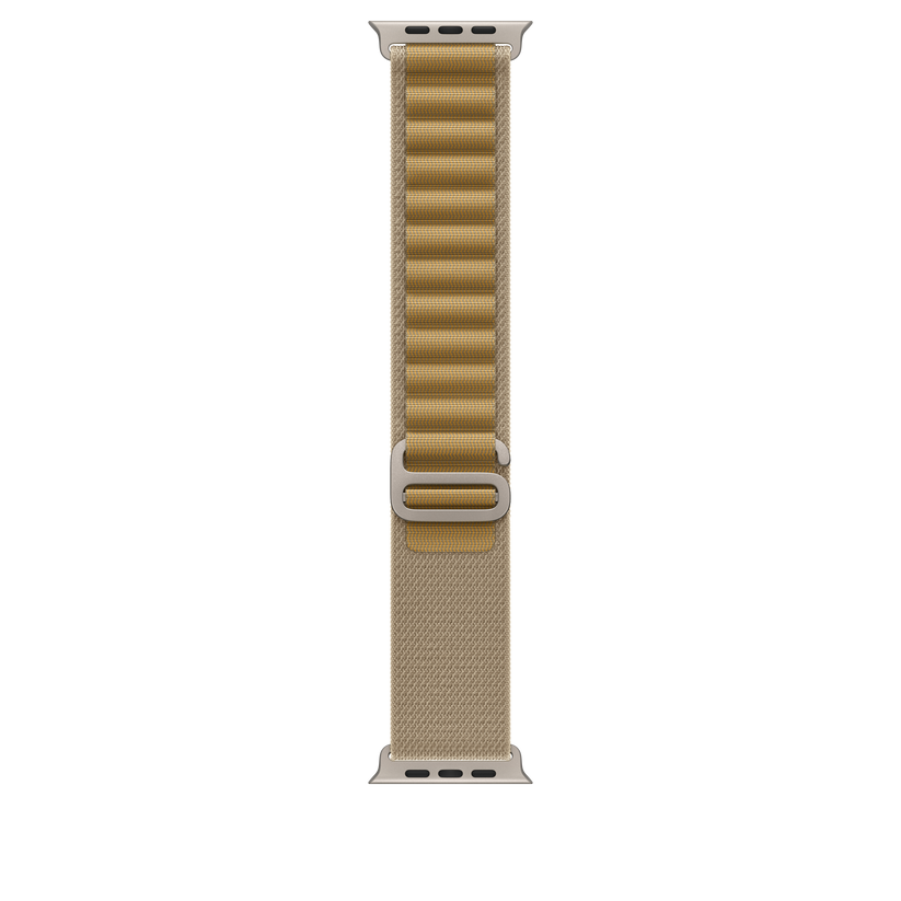 Apple Watch 44/45/46/49mm žlutohnědý Alpský tah – střední – provedení z přírodního titanu - iSTYLE CZ