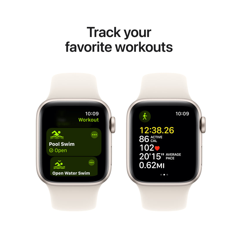 Apple Watch SE GPS 40mm hvězdně bílé hliníkové pouzdro s hvězdně bílým sportovním řemínkem - S/M - iSTYLE CZ