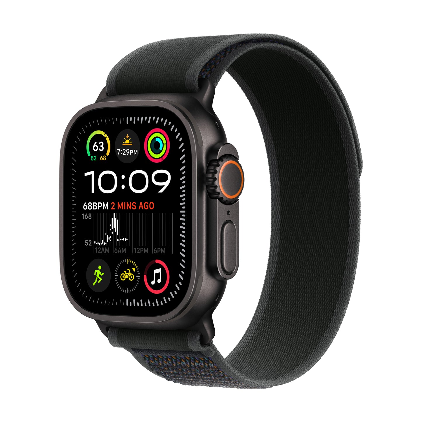 Apple Watch Ultra 2 GPS + Cellular, 49mm černě titanové pouzdro s černým trailovým tahem - S/M - iSTYLE CZ