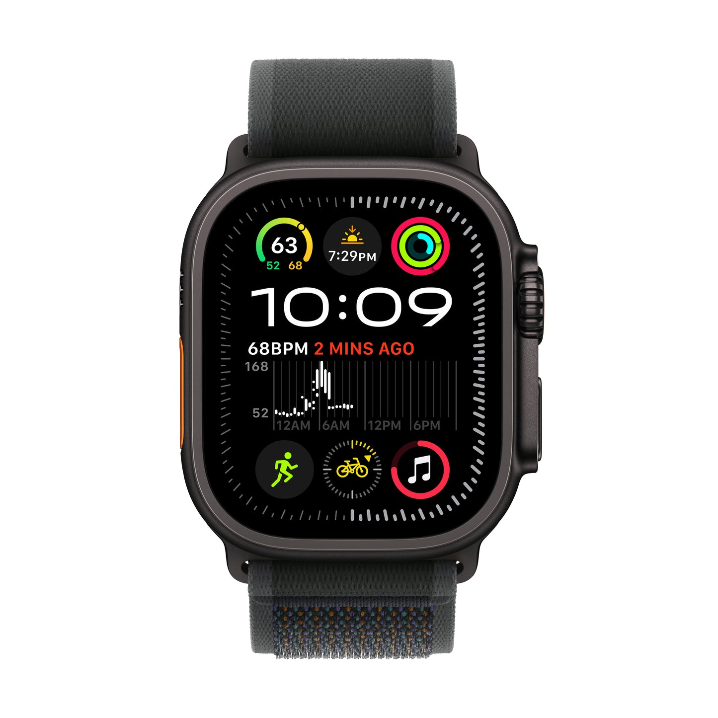 Apple Watch Ultra 2 GPS + Cellular, 49mm černě titanové pouzdro s černým trailovým tahem - S/M - iSTYLE CZ