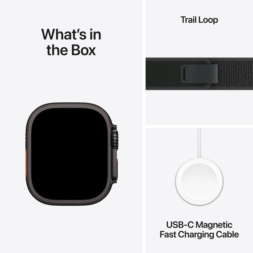 Apple Watch Ultra 2 GPS + Cellular, 49mm černě titanové pouzdro s černým trailovým tahem - S/M - iSTYLE CZ