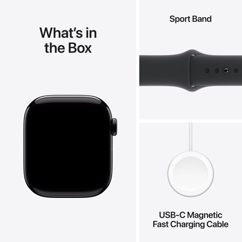 Apple Watch Series 10 GPS 42mm klavírně černé hliníkové pouzdro s černým sportovním řemínkem - M/L - iSTYLE CZ