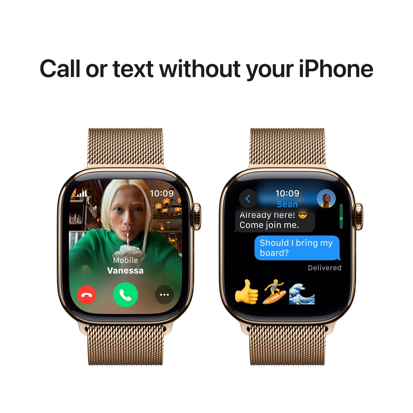 Apple Watch Series 10 GPS + Cellular 42mm zlaté titanové pouzdro se zlatým milánským tahem - iSTYLE CZ