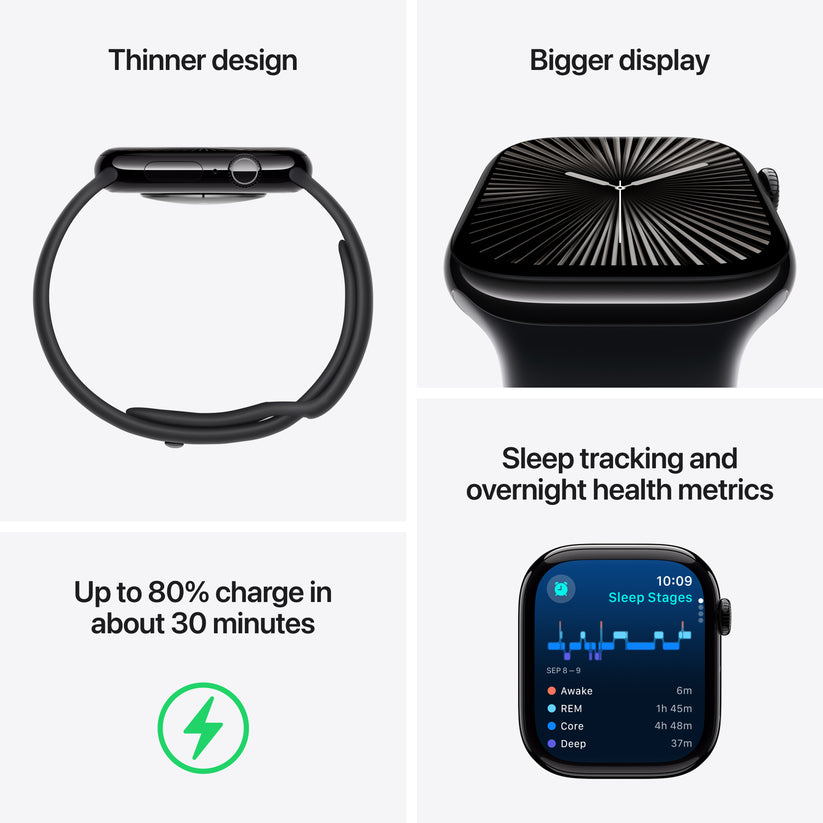 Apple Watch Series 10 GPS + Cellular 42mm přírodní titanové pouzdro se skálově šedým sportovním řemínkem - S/M - iSTYLE CZ