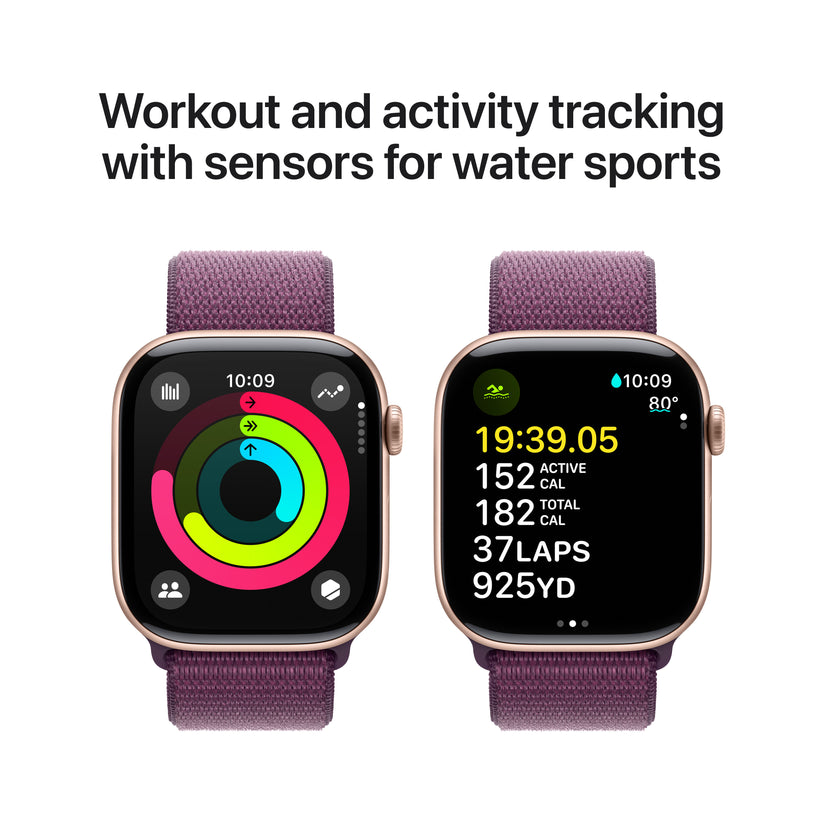 Apple Watch Series 10 GPS 46mm růžově zlaté hliníkové pouzdro se švestkovým sportovním provlékacím řemínkem - iSTYLE CZ