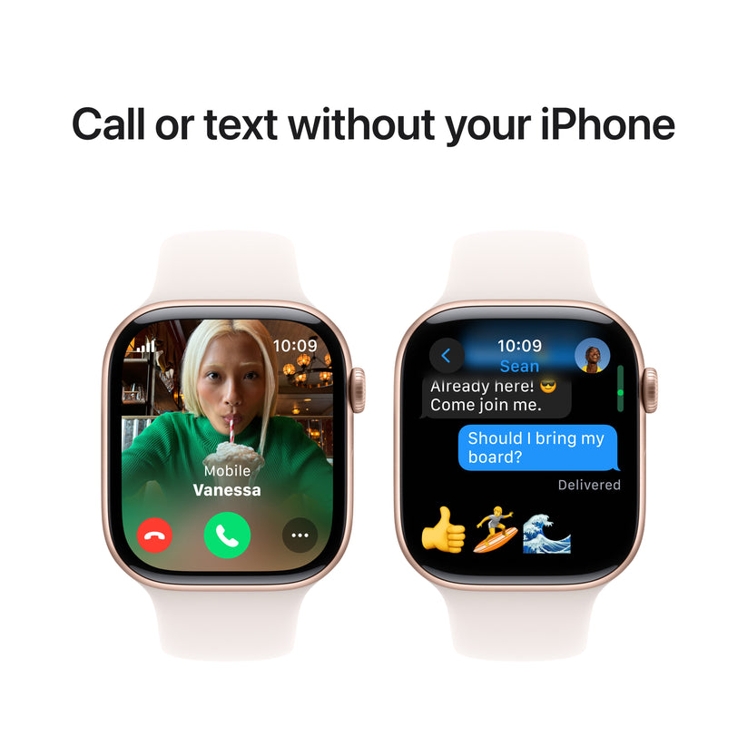 Apple Watch Series 10 GPS + Cellular 46mm růžově zlaté hliníkové pouzdro se světle ruměným sportovním řemínkem - S/M - iSTYLE CZ