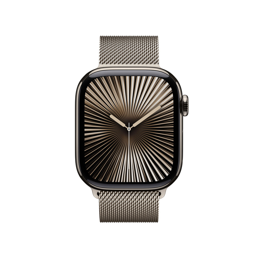 Apple Watch Series 10 GPS + Cellular 42mm přírodní titanové pouzdro s přírodním milánským tahem - iSTYLE CZ