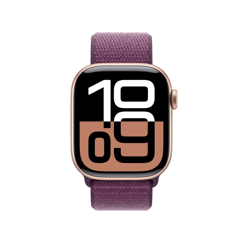 Apple Watch Series 10 GPS + Cellular 42mm růžově zlaté hliníkové pouzdro se švestkovým sportovním provlékacím řemínkem - iSTYLE CZ