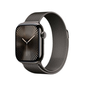 Apple Watch Series 10 GPS + Cellular 42mm břidlicově šedé titanové pouzdro s břidlicově šedým milánským tahem (otevřený) - iSTYLE CZ