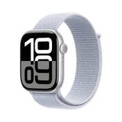 Apple Watch Series 10 GPS 46mm stříbné hliníkové pouzdro s oblačně modrým provlékacím sportovním řemínkem (otevřený) - iSTYLE CZ