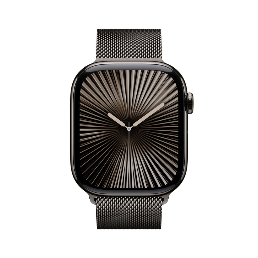 Apple Watch Series 10 GPS + Cellular 46mm břidlicově šedé titanové pouzdro s břidlicově šedým milánským tahem - M/L (otevřený) - iSTYLE CZ