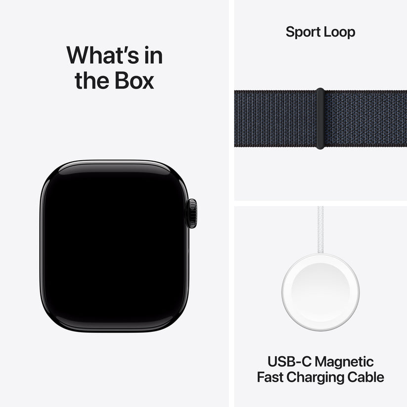 Apple Watch Series 10 GPS 42mm klavírně černé hliníkové pouzdro s inkoustově fialovým sportovním provlékacím řemínkem - iSTYLE CZ