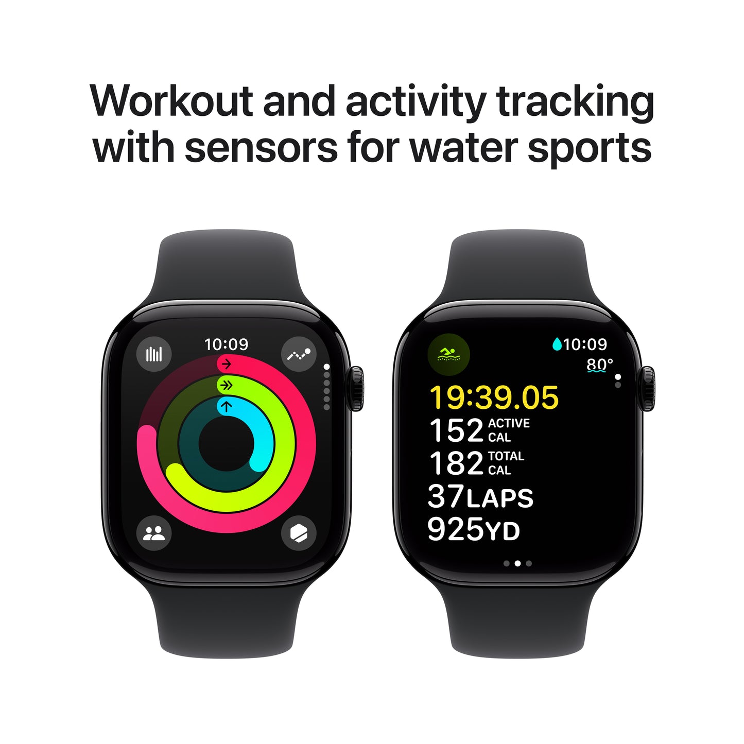 Apple Watch Series 10 GPS 46mm klavírně černé hliníkové pouzdro s černým sportovním řemínkem - S/M - iSTYLE CZ