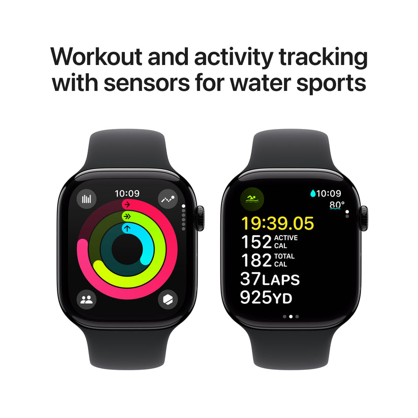 Apple Watch Series 10 GPS 46mm klavírně černé hliníkové pouzdro s černým sportovním řemínkem - S/M - iSTYLE CZ