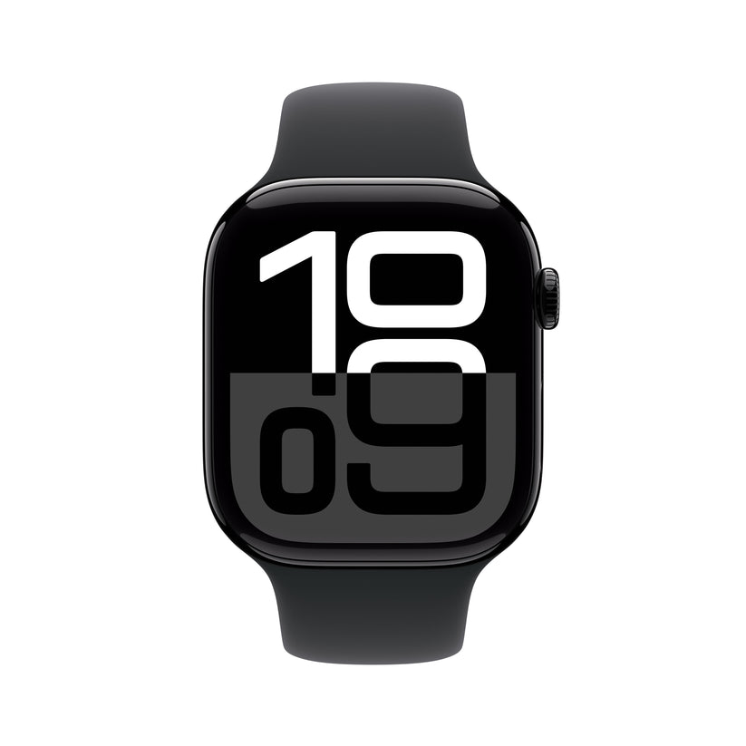 Apple Watch Series 10 GPS 46mm klavírně černé hliníkové pouzdro s černým sportovním řemínkem - M/L - iSTYLE CZ