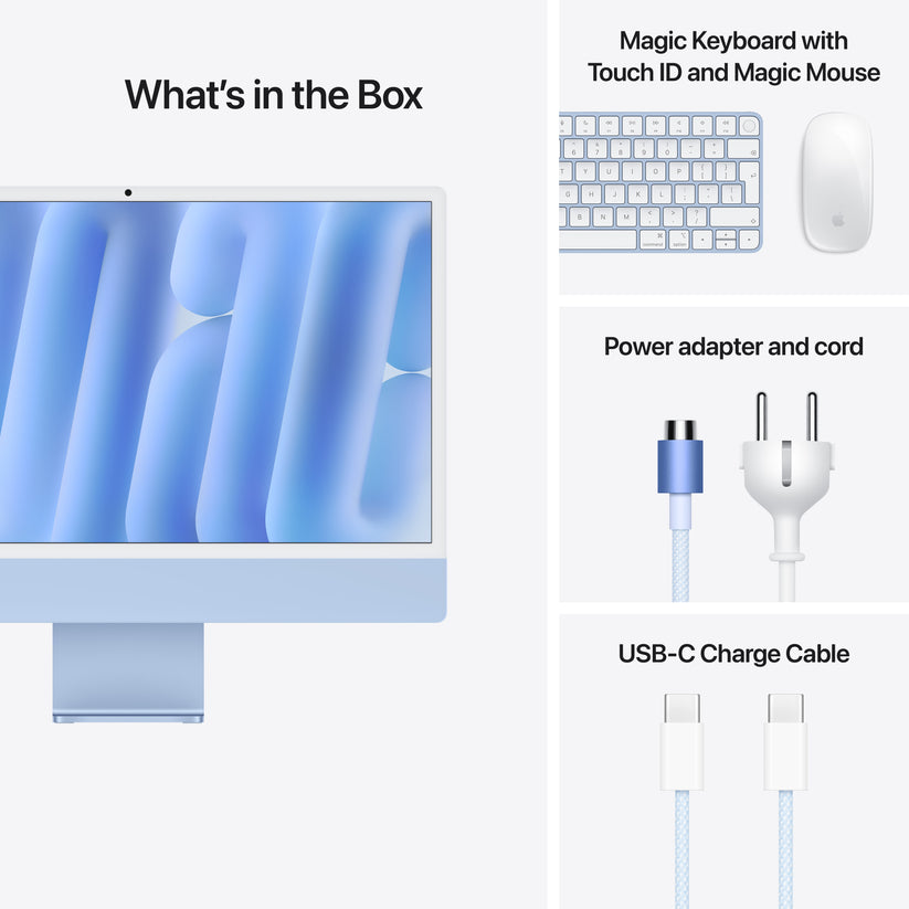 iMac 24“ 4.5K displej, Apple M4 10jádrové CPU, 10jádrové GPU, 16GB, 256GB SSD, CZ - modrý - iSTYLE CZ