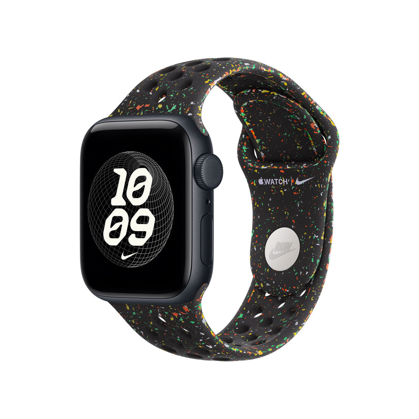 Řemínek pro Apple Watch 38/40/41 mm Apple Midnight Black sportovní Nike - M/L - iSTYLE CZ