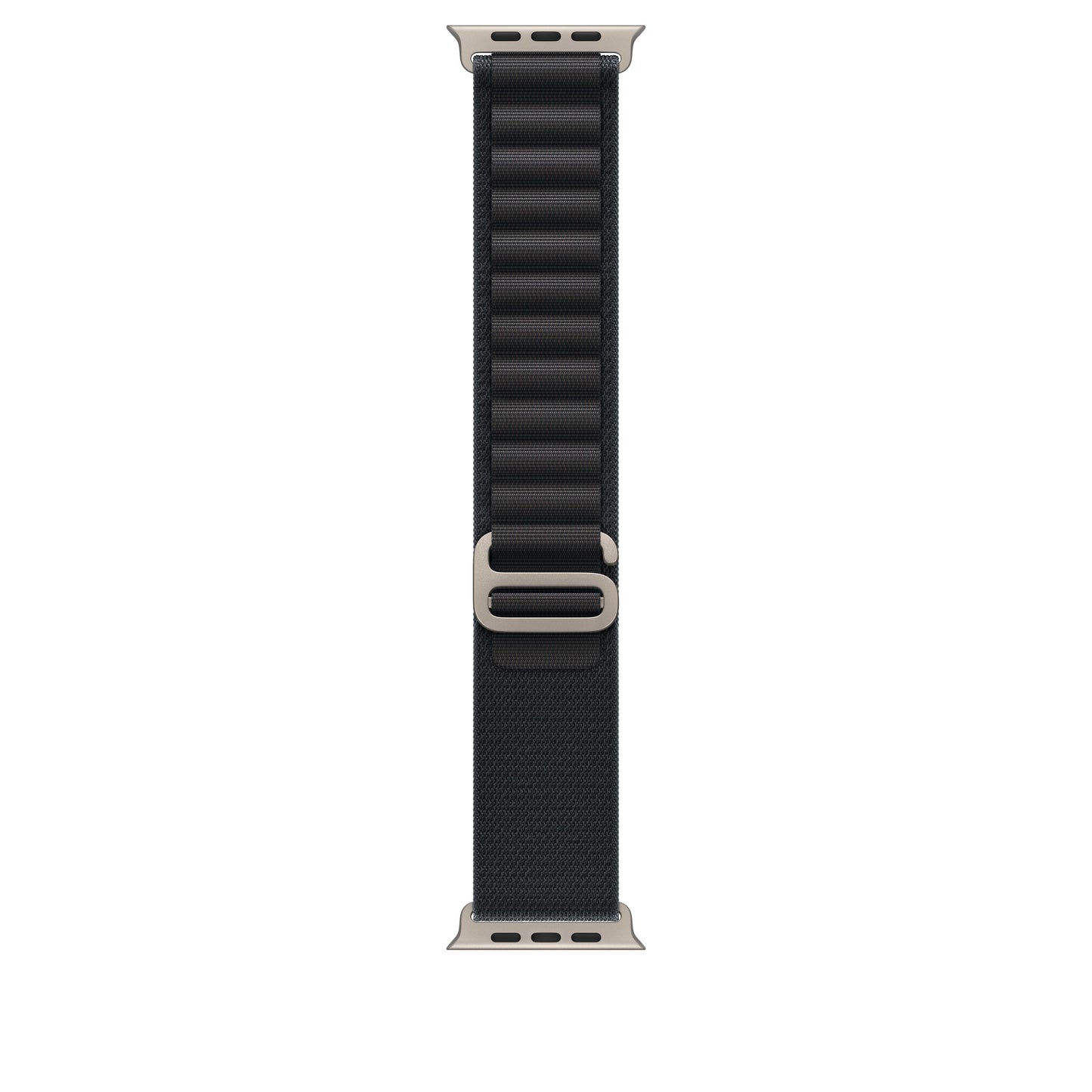 Řemínek pro Apple Watch 44/45/46/49 mm Apple černý Alpský tah - střední - provedení z přírodního titanu - iSTYLE CZ