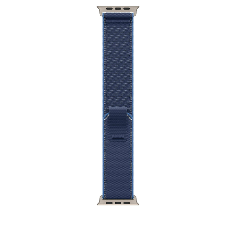 Řemínek pro Apple Watch 44/45/46/49 mm Apple modrý / jasně modrý Trailový tah - M/L - provedení z přírodního titanu - iSTYLE CZ