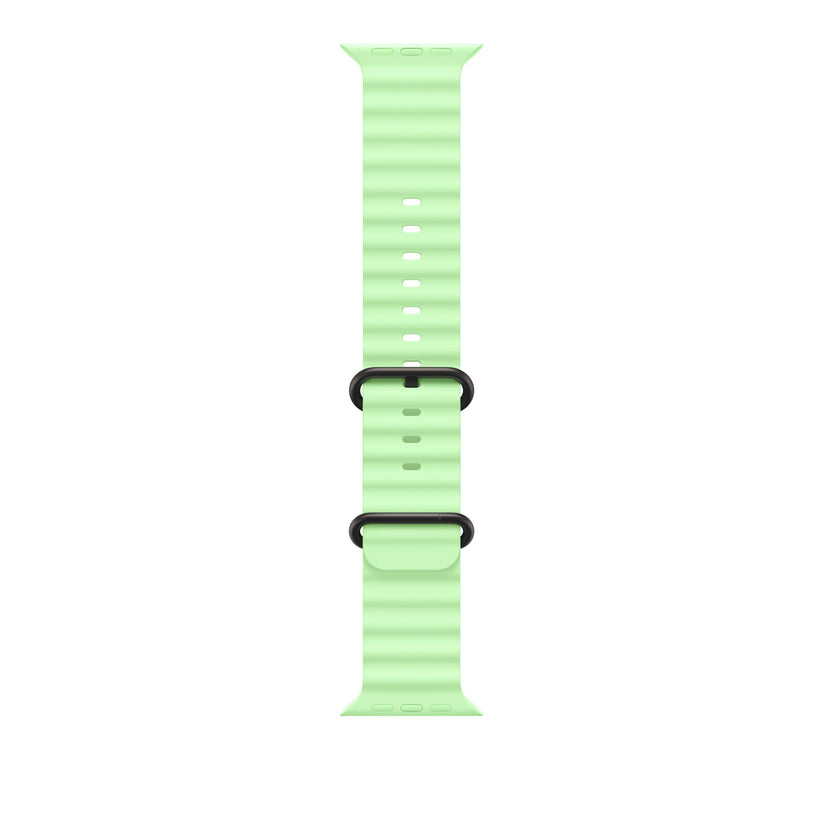 Řemínek pro Apple Watch 44/45/46/49 mm Apple neonově zelený Oceánský - provedení z černého titanu - iSTYLE CZ