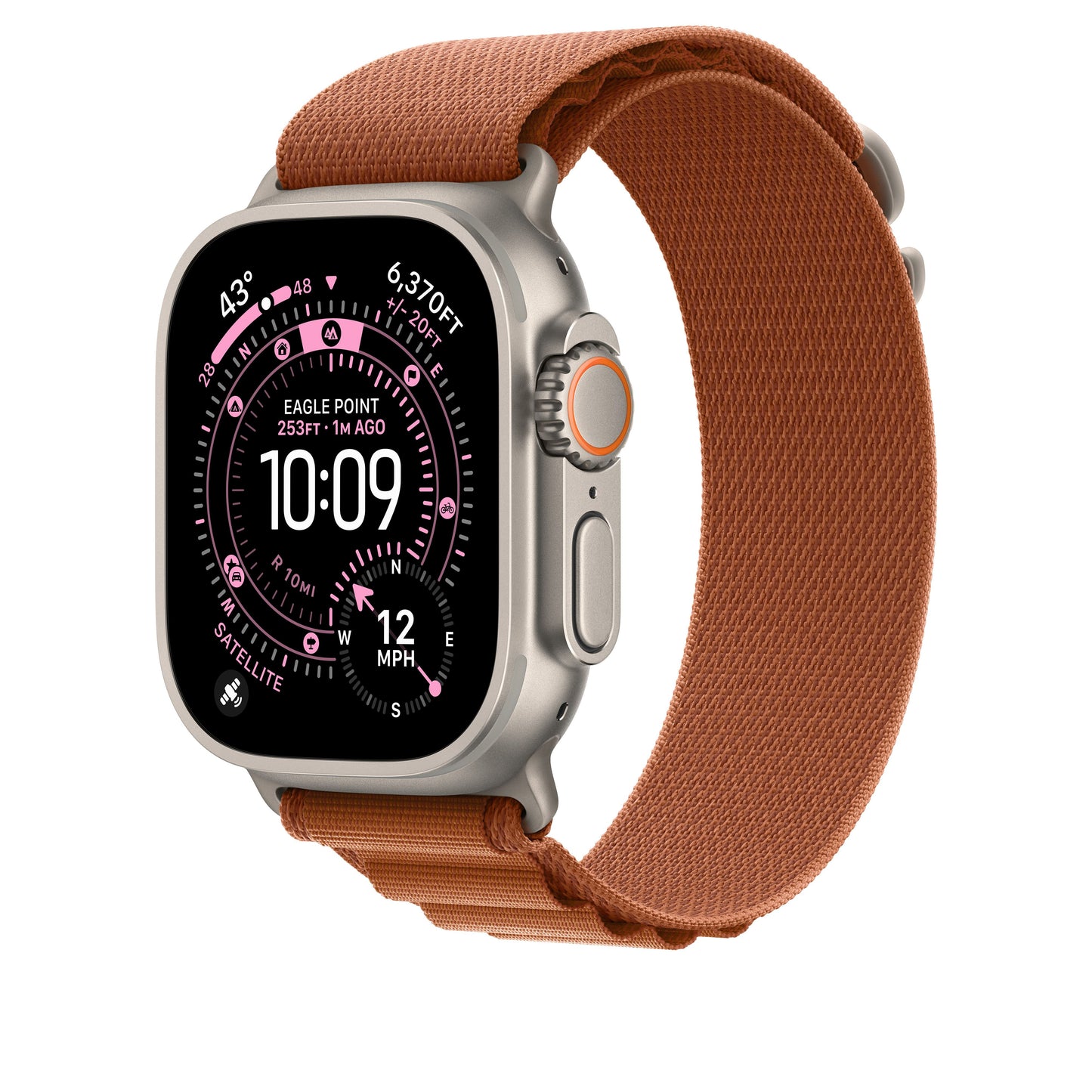 Řemínek pro Apple Watch 44/45/46/49 mm Apple terakotový Alpský tah - malý - provedení z přírodního titanu - iSTYLE CZ