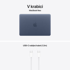 MacBook Neo 13", Apple A18 Pro čip, 6jádrové CPU, 5jádrové GPU, 8 GB, 256GB SSD – indigový (otevřený) - iSTYLE.cz